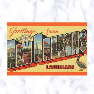 Vintag Big Letter New Orleans Louisiana Postkarte