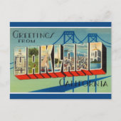 Vintag Big Letter Oakland Kalifornien Postkarte (Vorderseite)