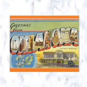 Vintag Big Letter Oklahoma Postkarte