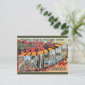 Vintag Big Letter Portland Oregon Postkarte (Stehend Vorderseite)