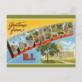 Vintag Big Letter Providence Rhode Island Postkarte (Vorderseite)