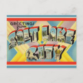 Vintag Big Letter Salt Lake City Utah Postkarte (Vorderseite)