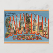 Vintag Big Letter Savannah Georgia Postkarte (Vorderseite)
