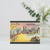 Vintag Big Letter Trenton New Jersey Postcard Postkarte (Stehend Vorderseite)