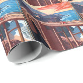 Vintag Big Sur Bixby Bridge USA Tourismus Geschenkpapier (Rolleneckpunkt)