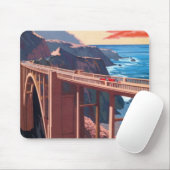 Vintag Big Sur Bixby Bridge USA Tourismus Mousepad (Mit Mouse)
