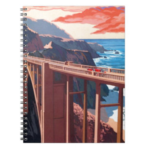 Vintag Big Sur Bixby Bridge USA Tourismus Notizblock