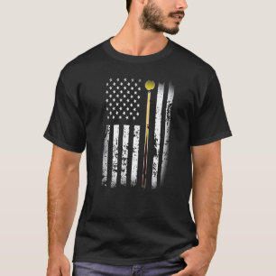 Vintag Billard Billard Billardtisch American Flag T-Shirt