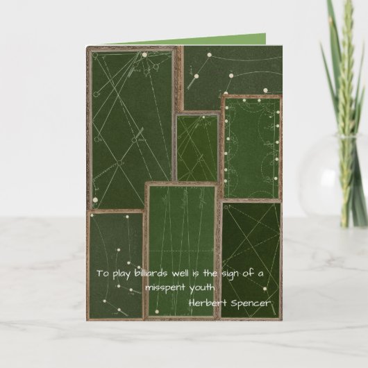 Vintag Billard Tischpool Player Antiquitätensprach Karte (Vorderseite)