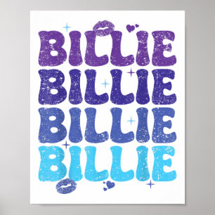 Vintag Billie Heart Personalisiert Name I Liebe Bi Poster