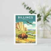 Vintag Billings Montana Postkarte (Stehend Vorderseite)