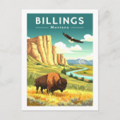 Vintag Billings Montana Postkarte (Vorderseite)