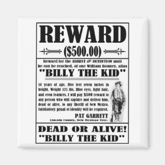 Vintag Billy das Kind Gewollt Poster Magnet