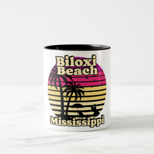 Vintag Biloxi Beach Mississippi Zweifarbige Tasse