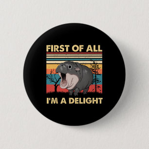 Vintag bin ich erst einmal eine Freude Moo Deng Ba Button