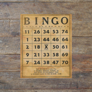 Vintag Bingo Card Scrapbook Ephemera