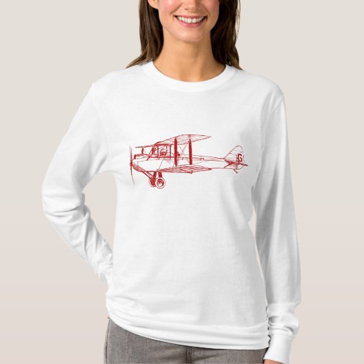 Vintag Biplane - Ruby Red T-Shirt (Vorderseite)