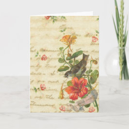 Vintag Bird Birthday Segen Karte