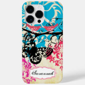 Vintag Bird Butterfly Damask iPhone Case (Rückseite)