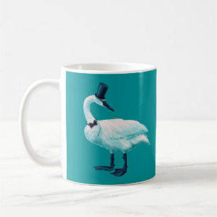 Vintag Bird Chic: Gentleman in Bow Krawatte Top Ha Kaffeetasse
