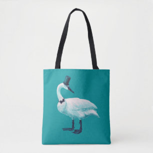 Vintag Bird Chic: Gentleman in Bow Krawatte Top Ha Tasche