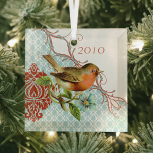 Vintag Bird Damask Weihnachtsschmuck