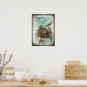 Vintag Bird Family Poster (Küche)