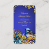 Vintag Bird Gold Blumen Bluebird Bird Blue Visitenkarte (Rückseite)