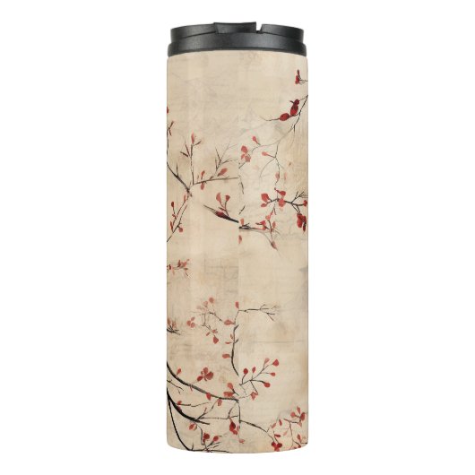 Vintag Bird Manuskript Thermosbecher (Rückseite)