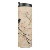 Vintag Bird Manuskript Thermosbecher (Nach rechts gedreht)