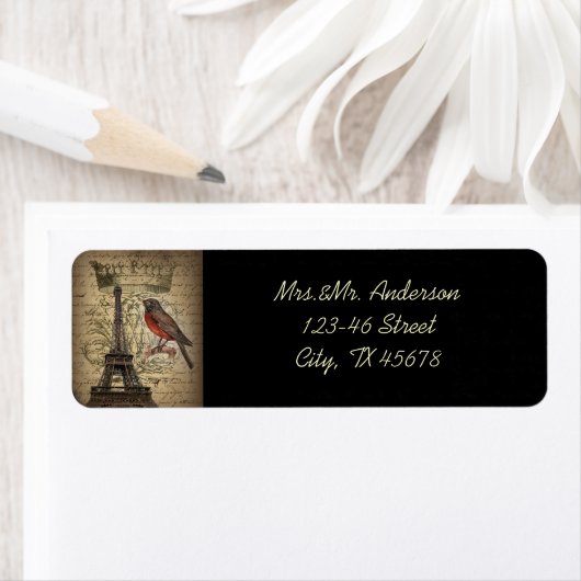 Vintag Bird Paris Eiffel Tower Wedding (Insitu)