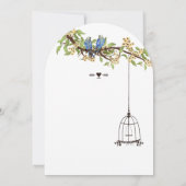 Vintag Bird Royal Blue Cherry Blossom Wedding Einladung (Rückseite)