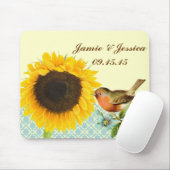 Vintag Bird Sonnenblume MousePad (Mit Mouse)