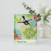 Vintag Bird Vielen Dank Postkarte (Stehend Vorderseite)