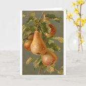 Vintag - Birnen auf dem Baum, Karte (Gelbe Blume)