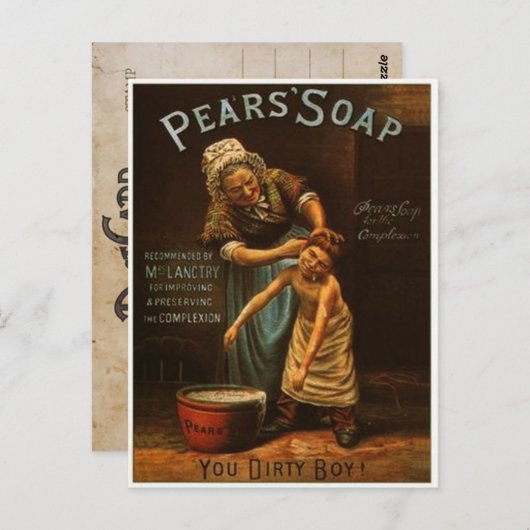 Vintag Birnen Seife Postkarte (Vorne/Hinten)