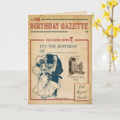 Vintag Birthday Gazette Karte (Gelbe Blume)