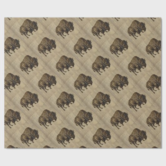 Vintag Bison Geschenkpapier (Flach)
