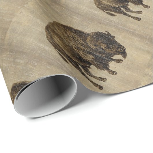 Vintag Bison Geschenkpapier (Rolleneckpunkt)
