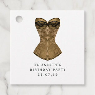 Vintag Black and Gold Lilie Masquerade Geschenkanhänger