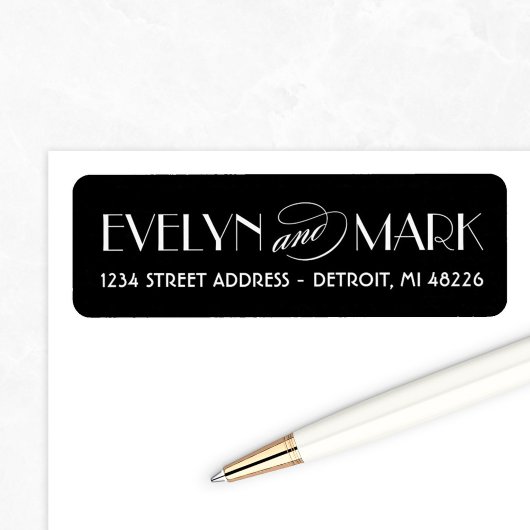 Vintag Black Art Deco Monogram Wedding