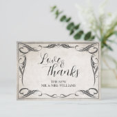 Vintag Black Art Deco Wedding Danke (Stehend Vorderseite)