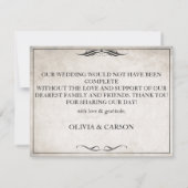 Vintag Black Art Deco Wedding Danke (Rückseite)