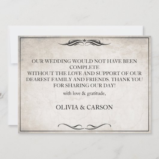 Vintag Black Art Deco Wedding Danke (Rückseite)