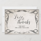 Vintag Black Art Deco Wedding Danke (Vorderseite)