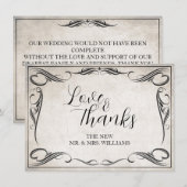 Vintag Black Art Deco Wedding Danke (Vorne/Hinten)