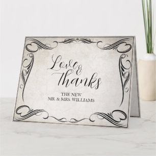 Vintag Black Art Deco Wedding Danke Karte
