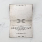 Vintag Black Art Deco Wedding Danke Karte (Innenseite)