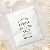 Vintag Black Art Deco Wedding Monogram Geschenktütchen (Ausgeschnitten)