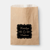 Vintag Black Art Deco Wedding Monogram Geschenktütchen (Vorderseite)